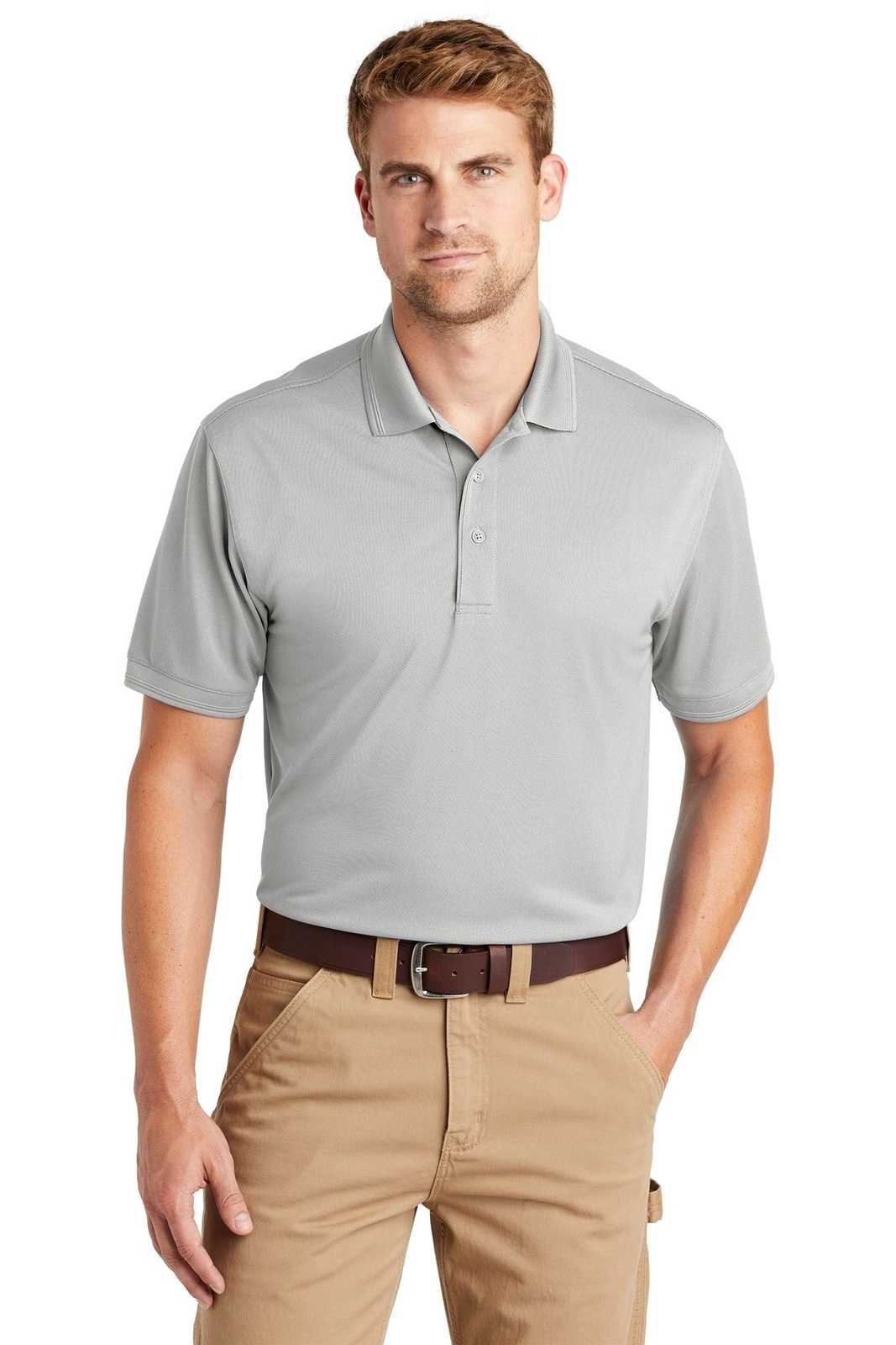 CornerStone CS4020 Industrial Snag-Proof Pique Polo - Light Gray - HIT a Double - 1
