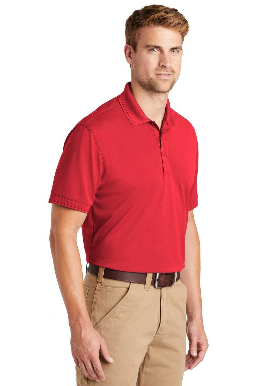 CornerStone CS4020 Industrial Snag-Proof Pique Polo - Red - HIT a Double - 4