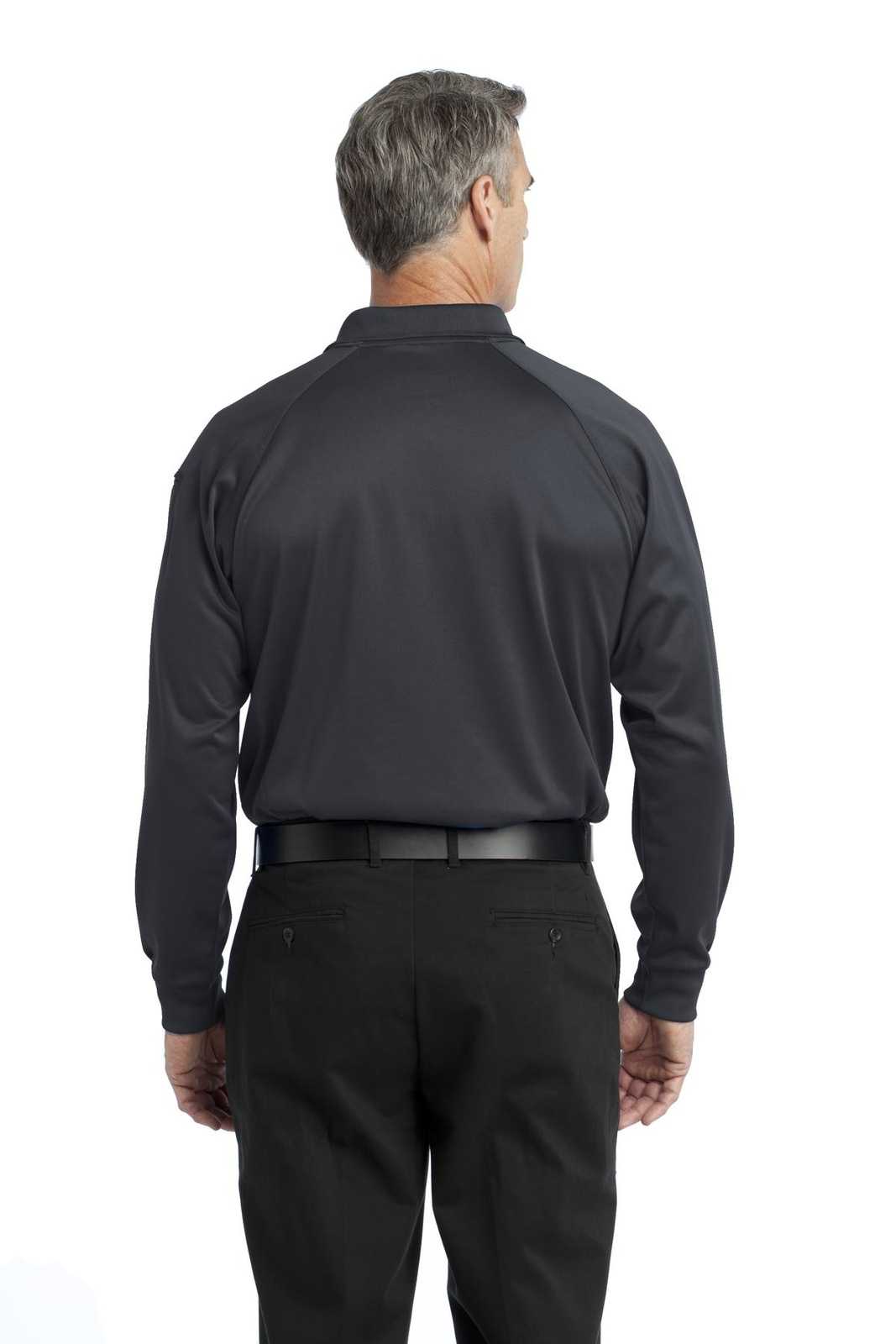 CornerStone CS410LS Select Long Sleeve Snag-Proof Tactical Polo - Charcoal - HIT a Double - 1