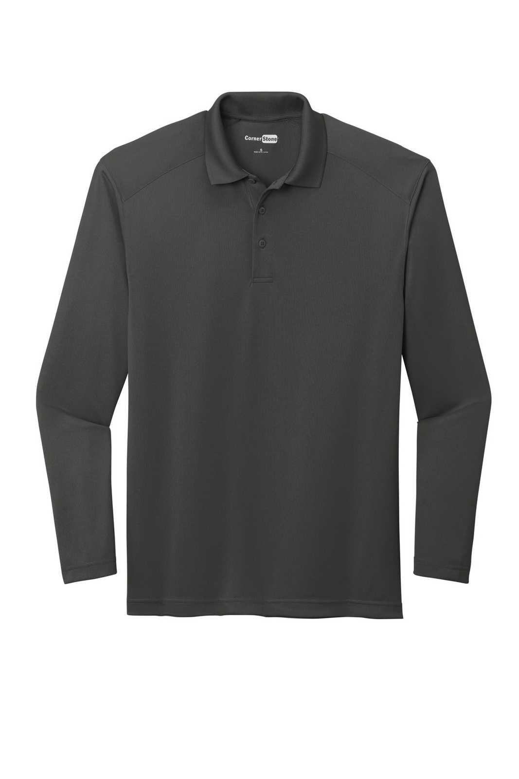 CornerStone CS418LS Select Lightweight Snag-Proof Long Sleeve Polo - Charcoal - HIT a Double - 1