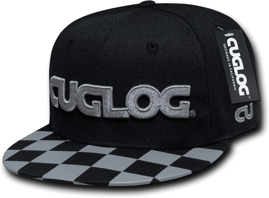Cuglog C29 CUGLOG Checker Snapback Cap - Black Gray2 - HIT a Double