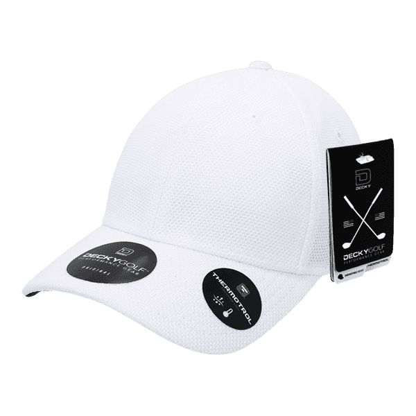 DeckyGolf 6105 Pique Patterned L/C Relaxed Cap - White - HIT a Double