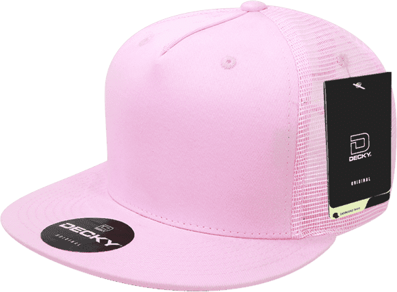Decky 1040 Classic 5 Panel Cot. Trucker Cap - Pink - HIT a Double