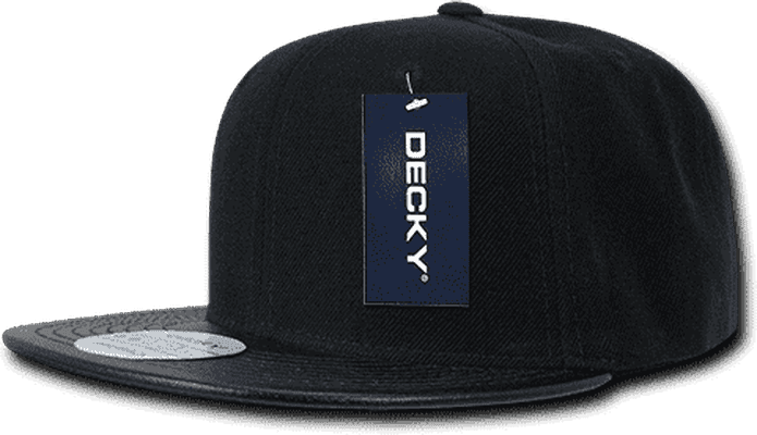 Decky 1071 Vinyl Brim Snapback Cap - Black - HIT a Double