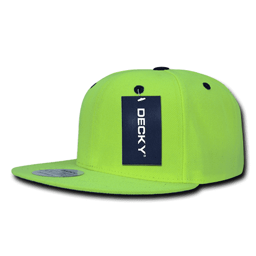 Decky 1077 Neon Acrylic Snapback Cap - Neon Yellow - HIT a Double