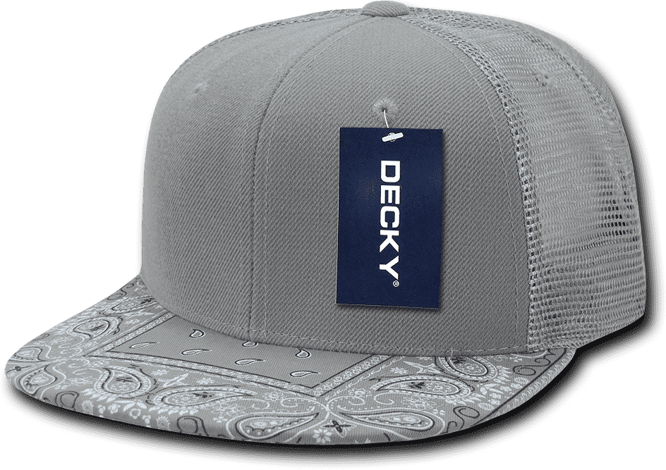 Decky 1083 Bandanna Trucker Cap - Gray Gray - HIT a Double