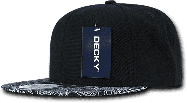 Decky 1093 Bandanna Snapback Cap - Black - HIT a Double