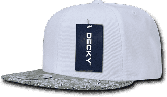Decky 1093 Bandanna Snapback Cap - White Gray - HIT A Double