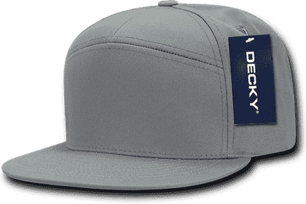 Decky 1098 7 Panel Cotton Snapback Cap - Gray - HIT A Double
