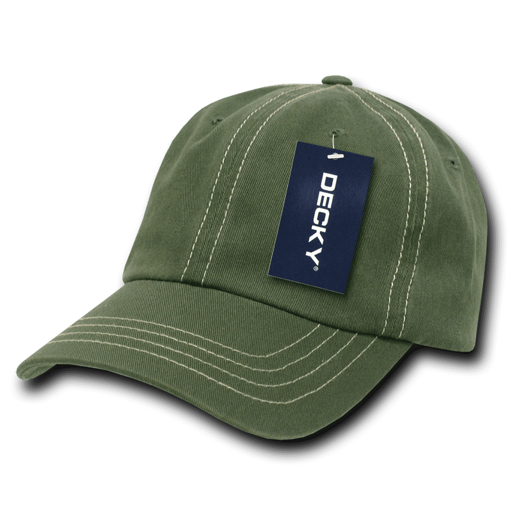 Decky 111 Contra-Stitch Washed Polo Cap - Olive Khaki - HIT a Double