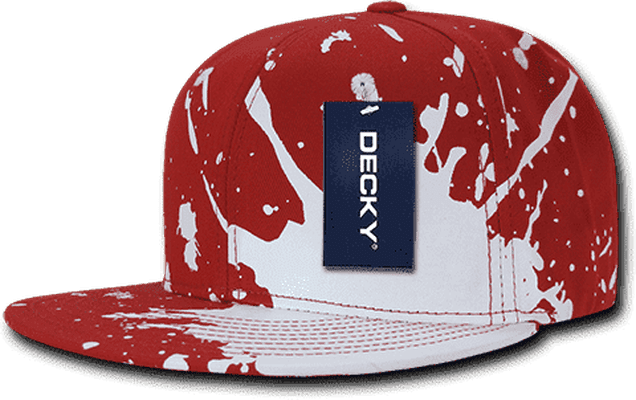 Decky 1125 Splat Snapback Cap - Red - HIT a Double