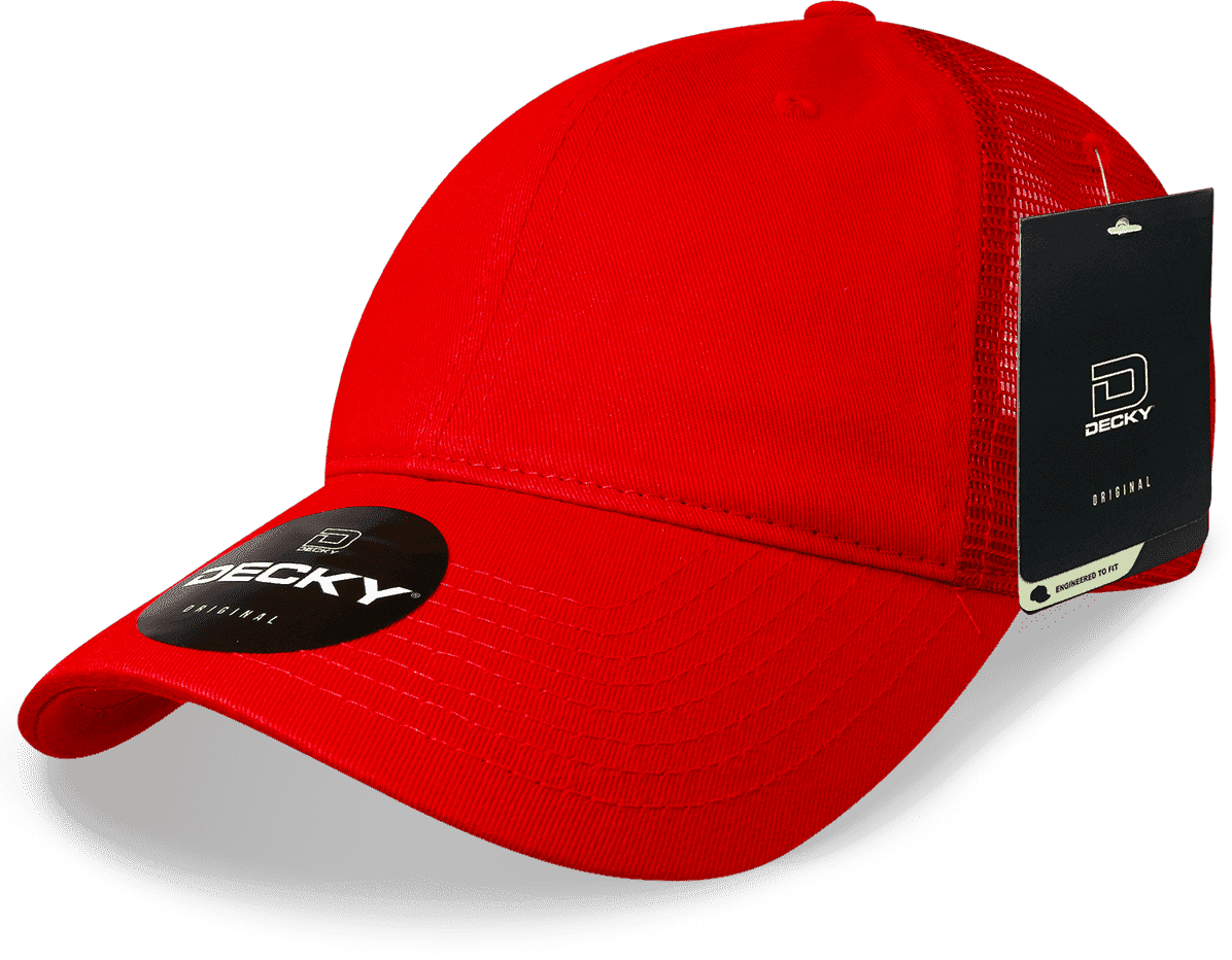 Decky 120 Relaxed Trucker Cap - Red - HIT a Double