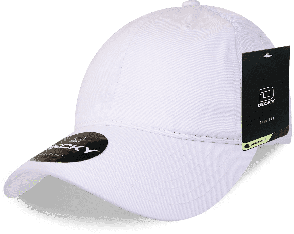 Decky 120 Relaxed Trucker Cap - White - HIT a Double