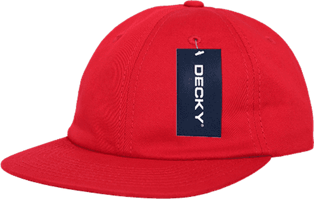 Decky 200 Relaxed Flat Bill Cotton Cap - Red - HIT a Double