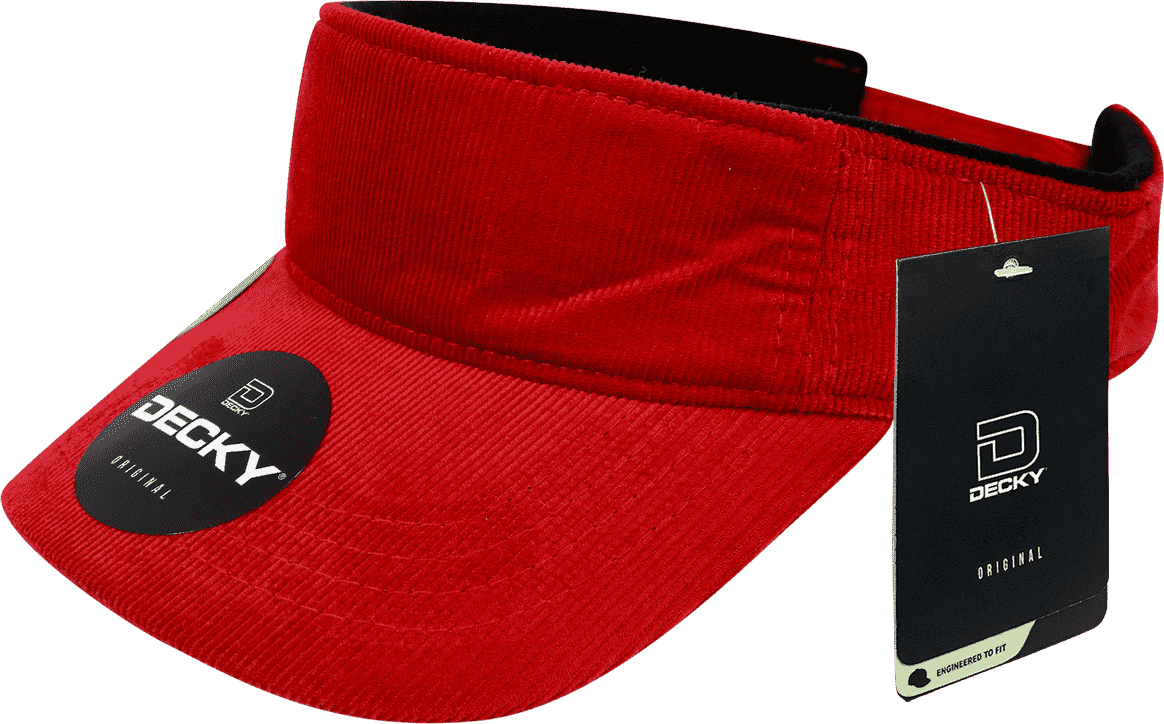 Decky 4004 Corduroy Visor - Red - HIT a Double