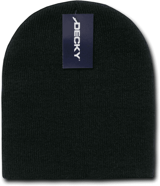 Decky 614 Acrylic Short Knit Cap - Black - HIT A Double