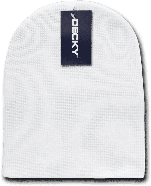 Decky 614 Acrylic Short Knit Cap - White - HIT a Double