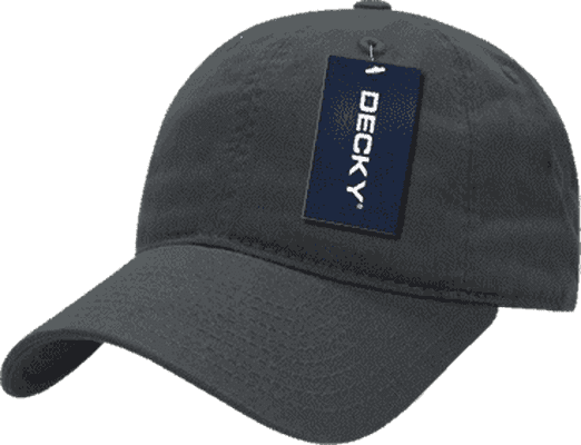 Decky 7005 Kids Relaxed Washed Cotton Cap - Charcoal - HIT a Double