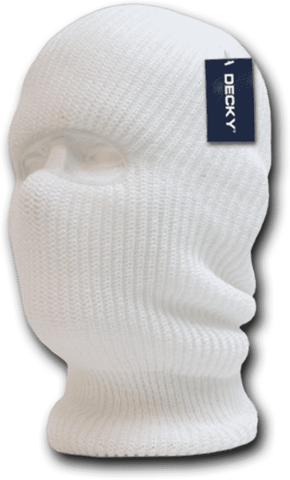 Decky 971 Face Mask 1 Hole Beanie - White - HIT A Double