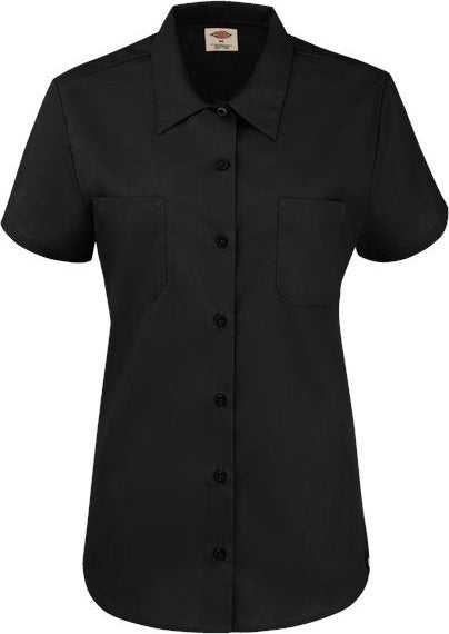 Dickies 5350 Women's Short Sleeve Industrial Work Shirt - Black - HIT a Double - 1
