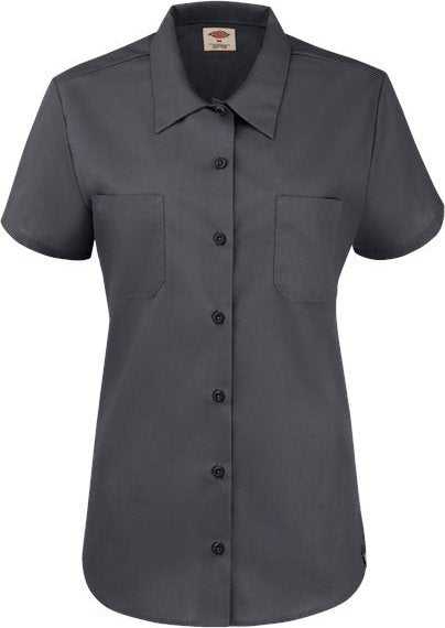 Dickies 5350 Women's Short Sleeve Industrial Work Shirt - Dark Charcoal - HIT a Double - 1