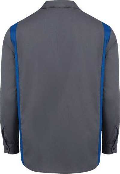 Dickies 5524 Industrial Colorblocked Long Sleeve Shirt - Charcoal/ Royal Blue - HIT a Double - 1