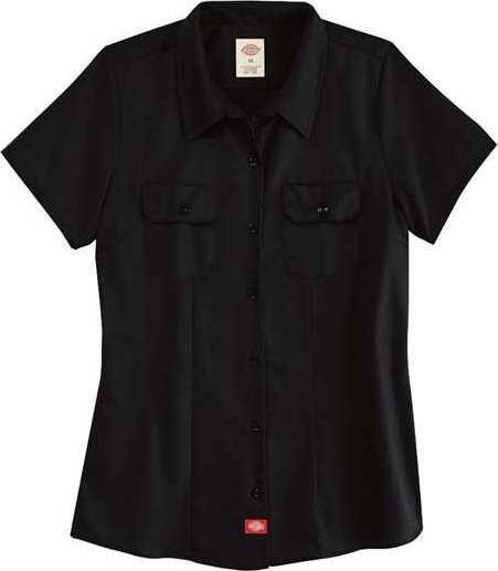 Dickies FS57 Women's Short Sleeve Work Shirt - Black - HIT a Double - 1