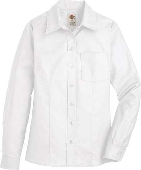 Dickies L254 Women's Oxford Long Sleeve Shirt - White - HIT a Double - 1