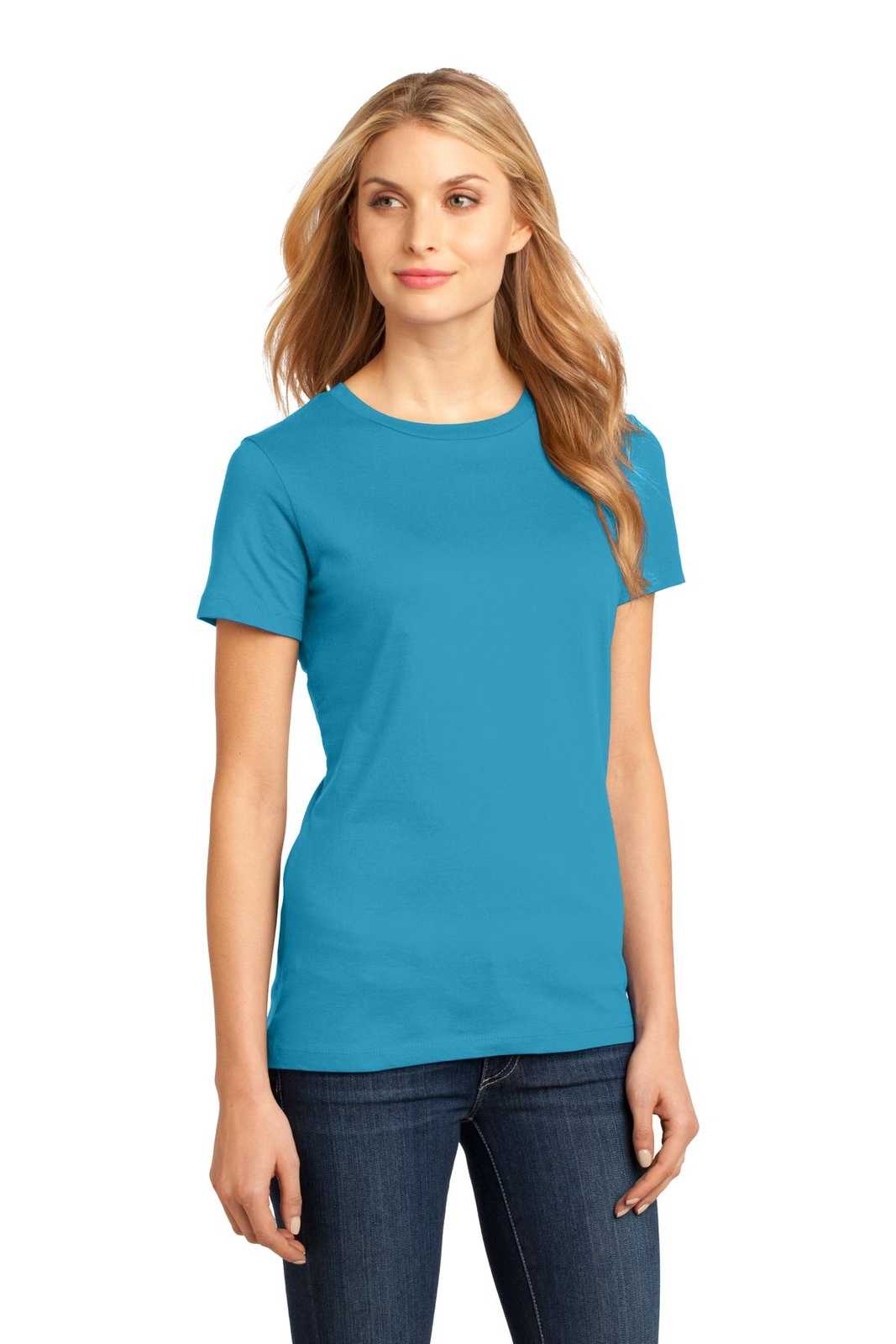 District DM104L Women&#39;s Perfect Weighttee - Bright Turquoise - HIT a Double - 4