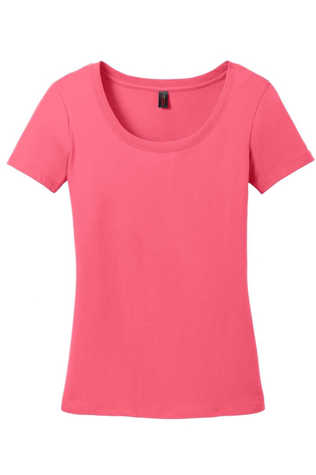 District DM106L Women&#39;s Perfect Weight Scoop Tee - Coral - HIT a Double - 5