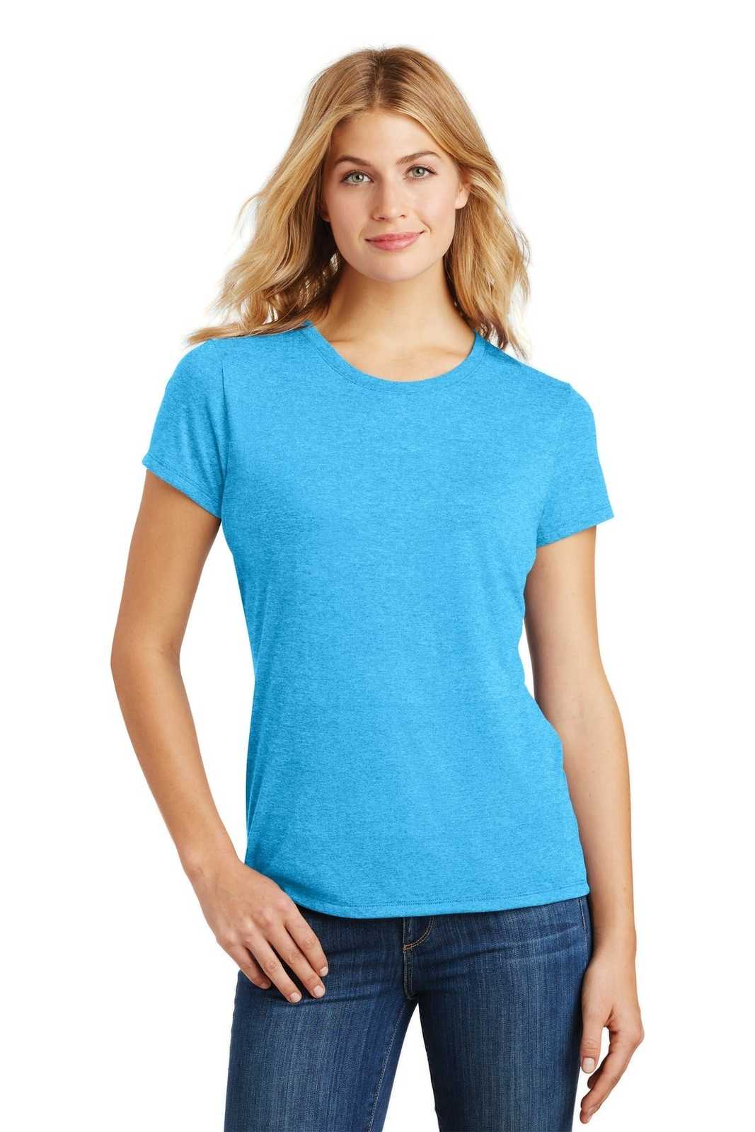District DM130L Women's Perfect Tri Tee - Turquoise Frost - HIT a Double - 1