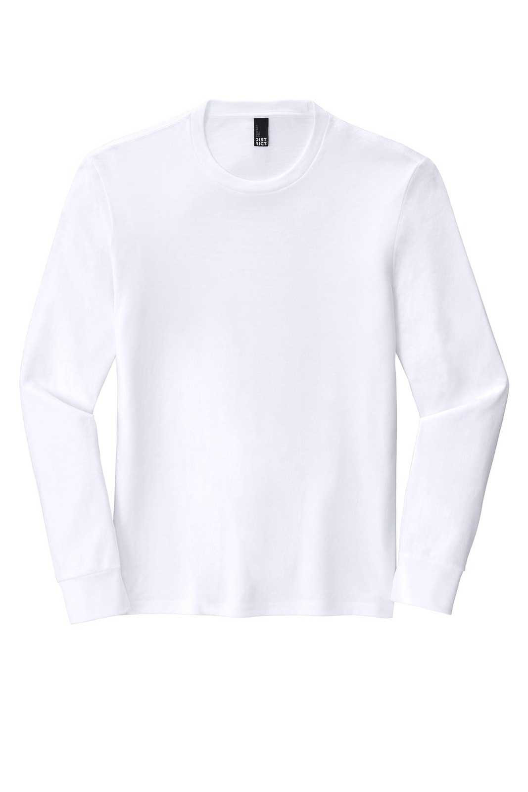 District DM132 Perfect Tri Long Sleeve Tee - White - HIT a Double - 1