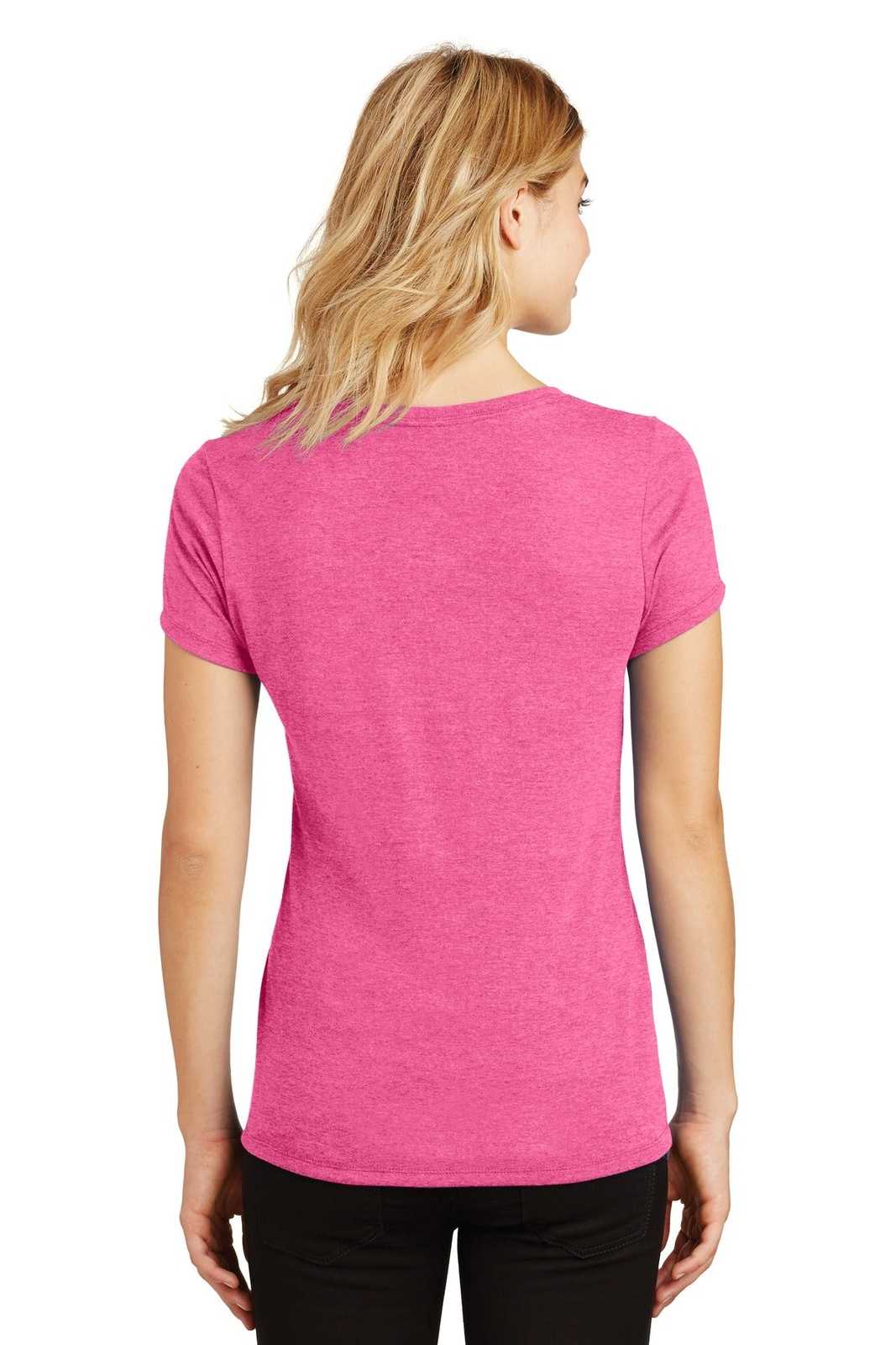 District DM1350L Women's Perfect Tri V-Neck Tee - Fuchsia Frost - HIT a Double - 1