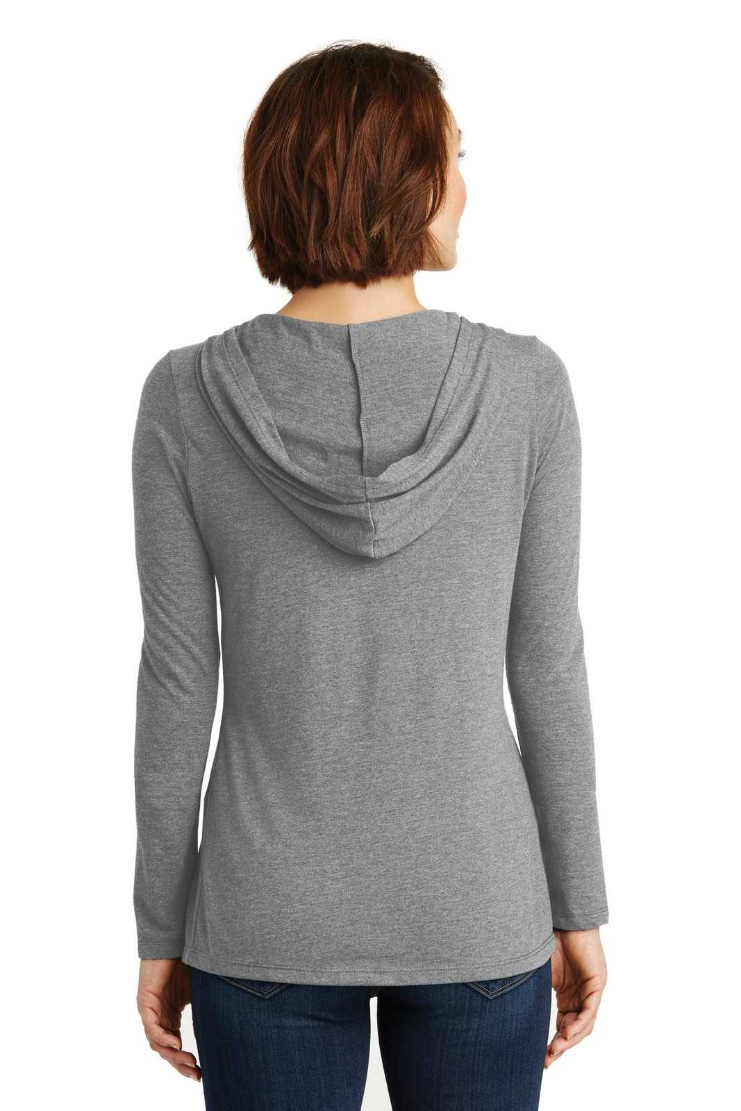 District DM139L Women's Perfect Tri Long Sleeve Hoodie - Gray Frost - HIT a Double - 1