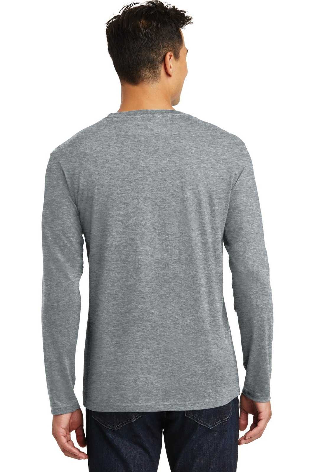 District DT105 Perfect Weight Long Sleeve Tee - Heathered Steel - HIT a Double - 1