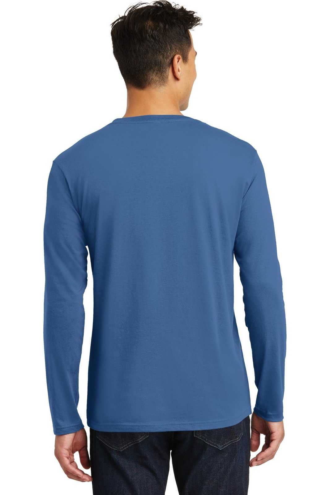 District DT105 Perfect Weight Long Sleeve Tee - Maritime Blue - HIT a Double - 1