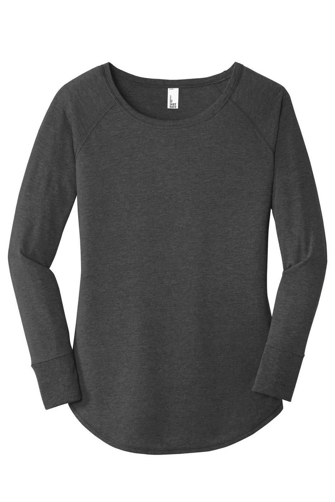 District DT132L Women's Perfect Tri Long Sleeve Tunic Tee - Black Frost - HIT a Double - 1