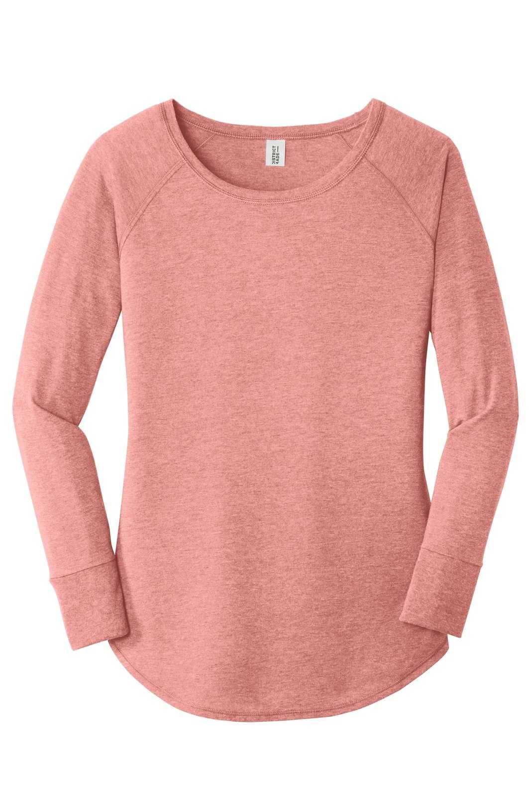 District DT132L Women's Perfect Tri Long Sleeve Tunic Tee - Blush Frost - HIT a Double - 1
