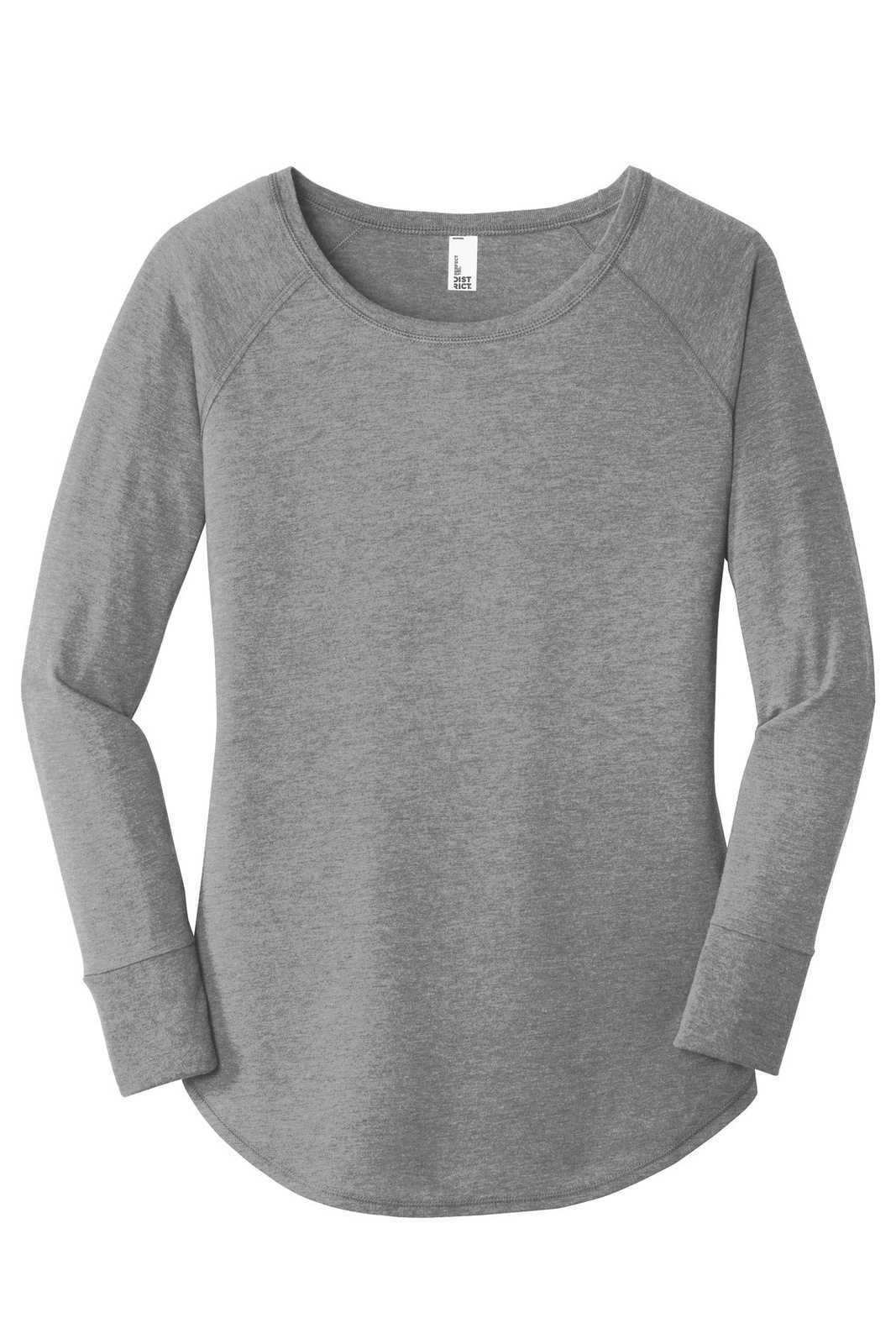 District DT132L Women's Perfect Tri Long Sleeve Tunic Tee - Gray Frost - HIT a Double - 1