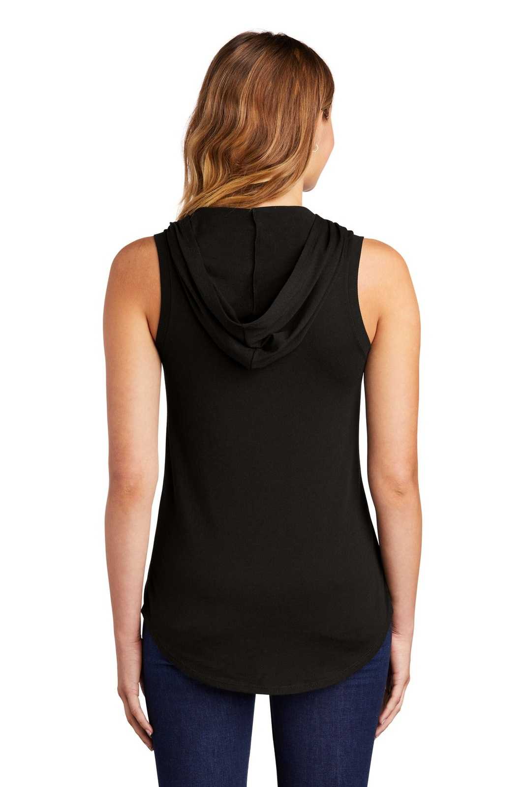 District DT1375 Women's Perfect Tri Sleeveless Hoodie - Black - HIT a Double - 1