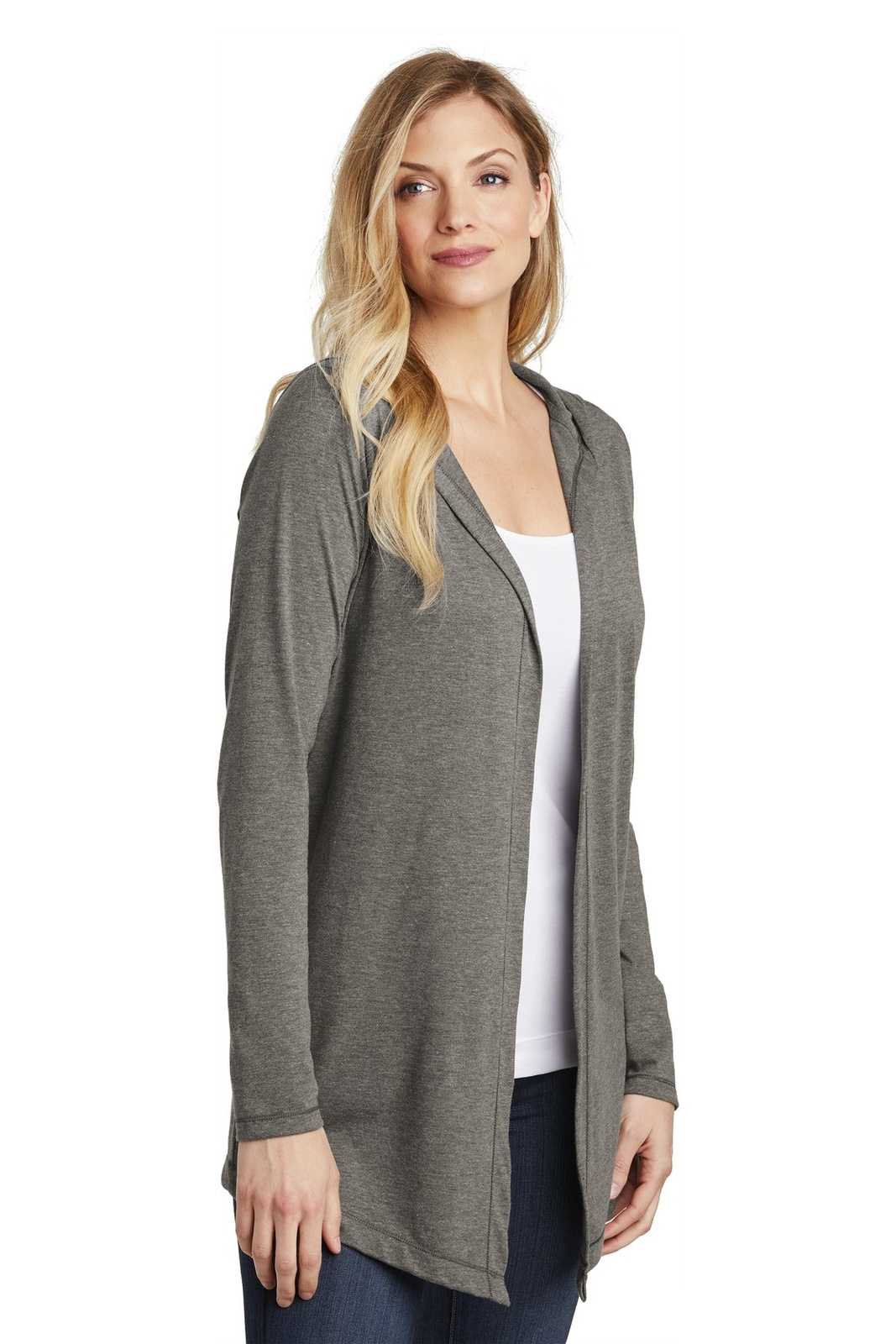 District DT156 Women&#39;s Perfect Tri Hooded Cardigan - Gray Frost - HIT a Double - 4