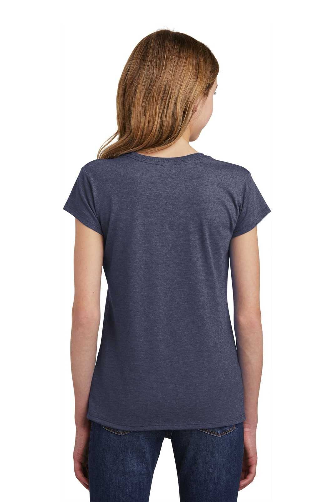 District DT6001YG Girls Very Important Tee - Heathered Navy - HIT a Double - 1