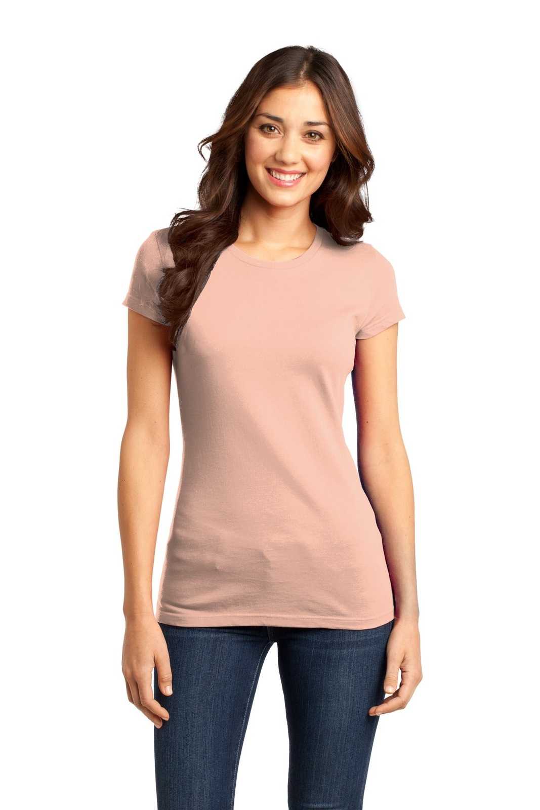 District DT6001 Women's Fitted Very Important Tee - Dusty Peach - HIT a Double - 1