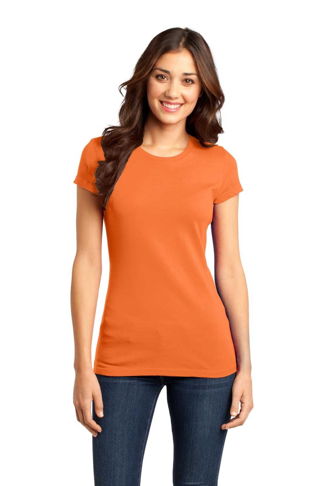 District DT6001 Women's Fitted Very Important Tee - Orange - HIT a Double - 1