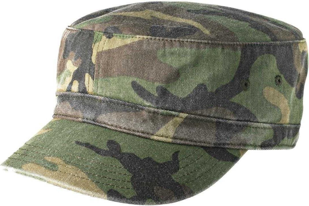 District DT605 Distressed Military Hat - Military Camo - HIT a Double - 1