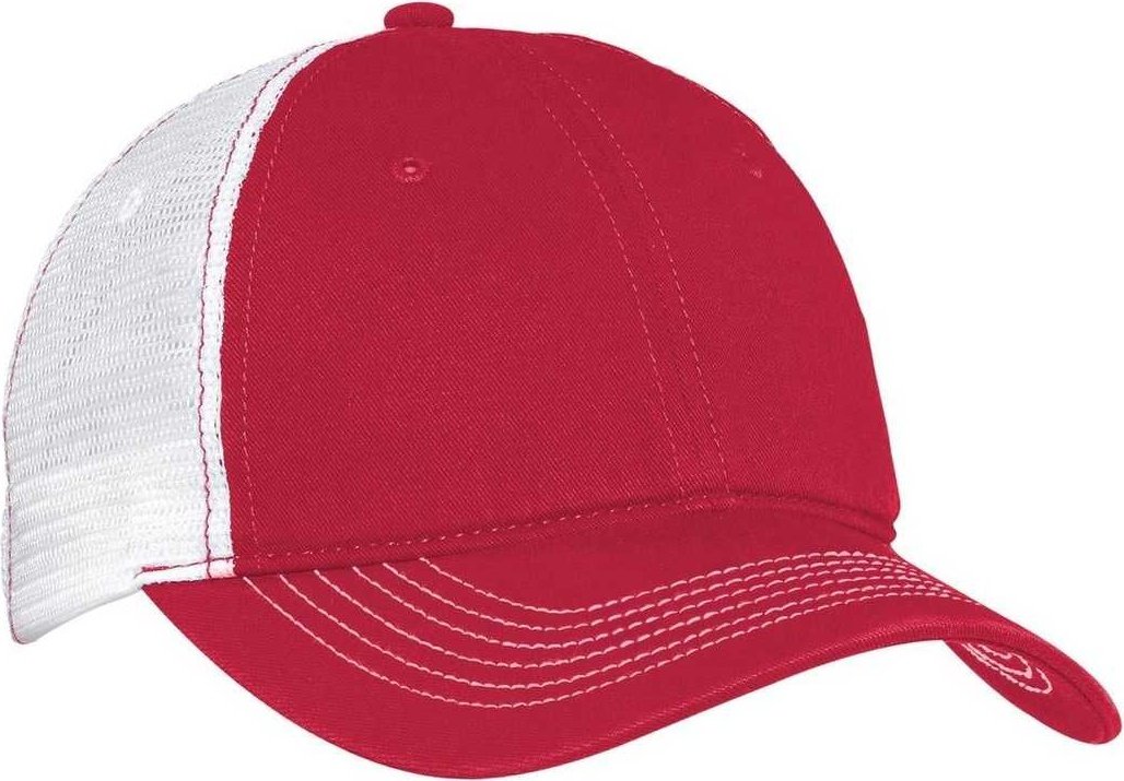 District DT607 Mesh Back Cap - Red White - HIT a Double - 1