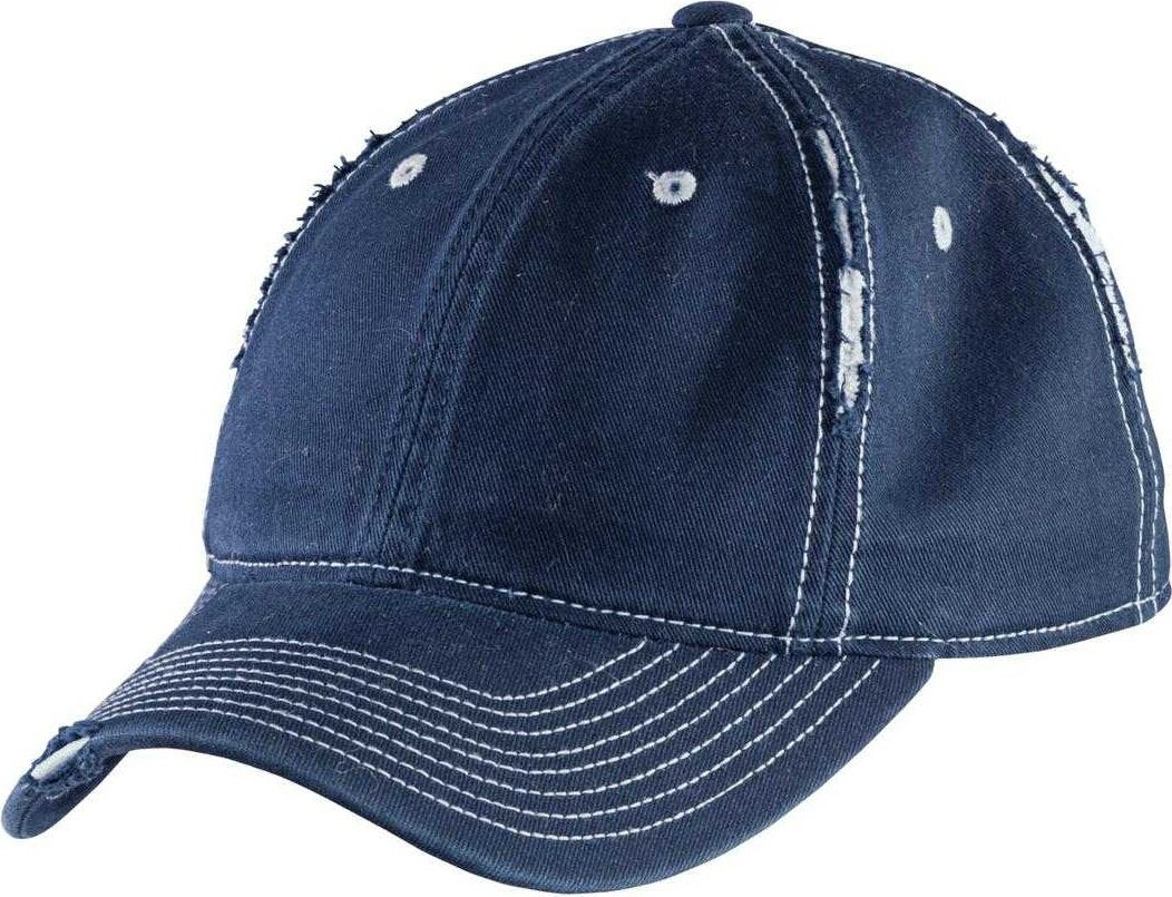 District DT612 Rip and Distressed Cap - New Navy Light Blue - HIT a Double - 1