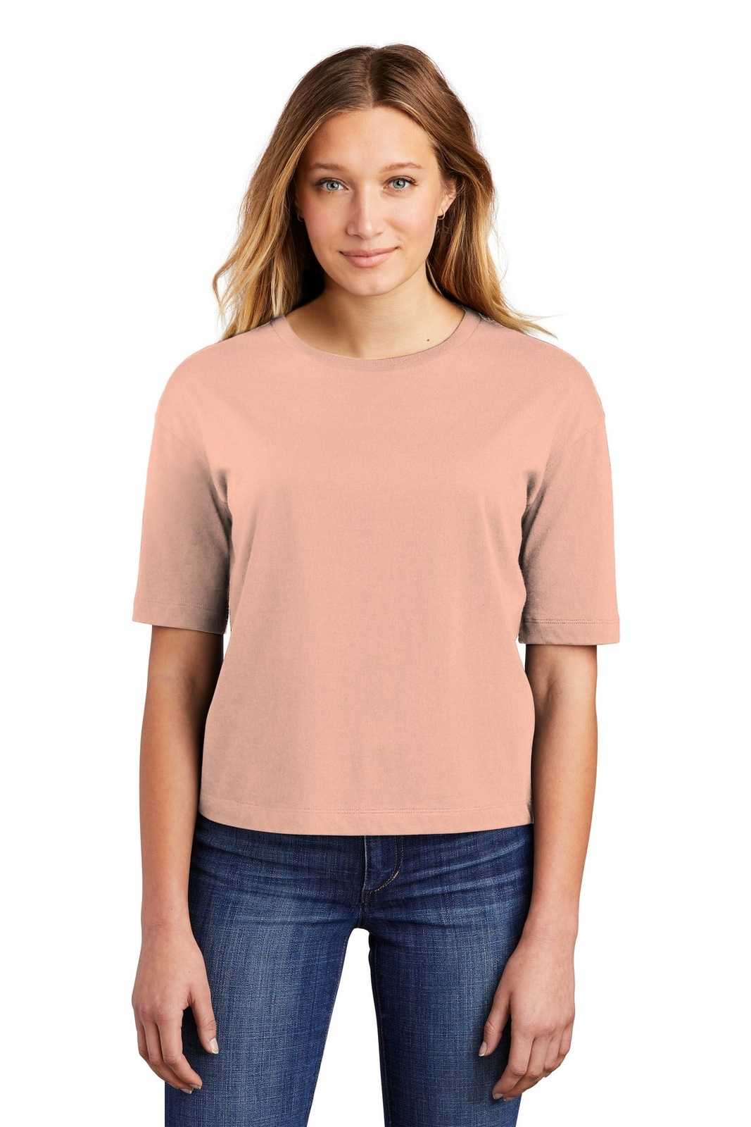 District DT6402 Women's V.I.T. Boxy Tee - Dusty Peach - HIT a Double - 1