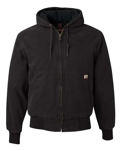 Dri Duck 5020T Cheyenne Boulder Cloth Hooded Jacket with Tricot Quilt Lining Tall Sizes - Black - HIT a Double