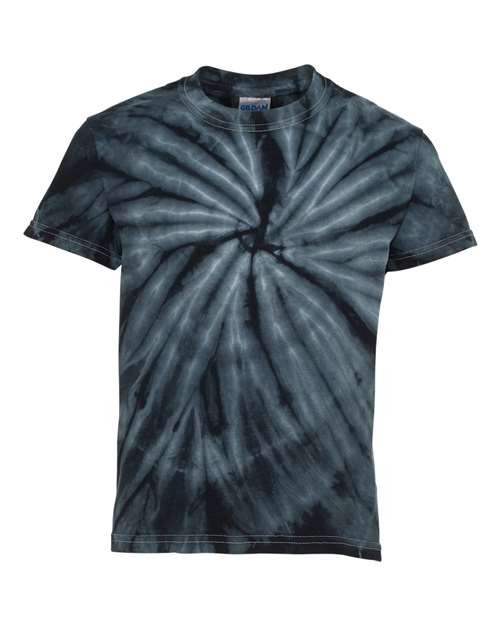 Dyenomite 20BCY Youth Cyclone Vat-Dyed Pinwheel Short Sleeve T-Shirt - Black - HIT a Double